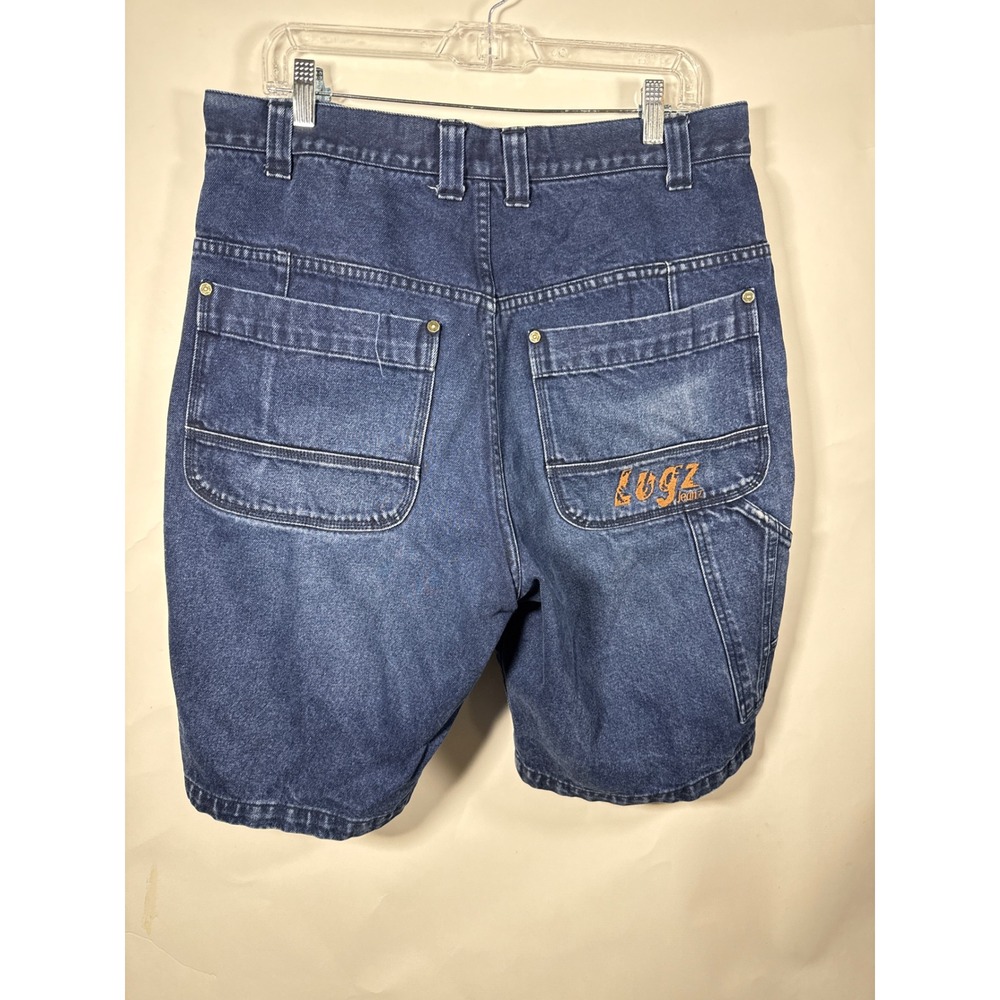 Lugz Mens‎ Denim Carpenter Shorts Dark Wash Relaxed Fit Size 36 Vintage Y2K